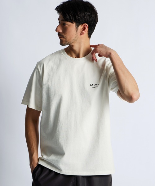 LANVIN en Bleu（ランバンオンブルー）の「8オンス "JL" バックプリント レギュラーフィット Tシャツ（Tシャツ/カットソー・メンズ・ネイビー/ブラック/ブルーグレー/オフホワイト・52/50/48/46）」の5枚目の写真