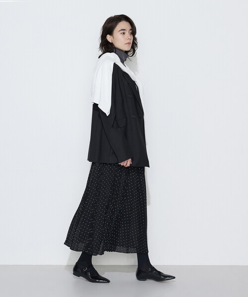 COMME CA(コムサ)の「ドットプリント プリーツスカート(スカート・レディース・ブラック/トップグレー・9号)」の7枚目の写真