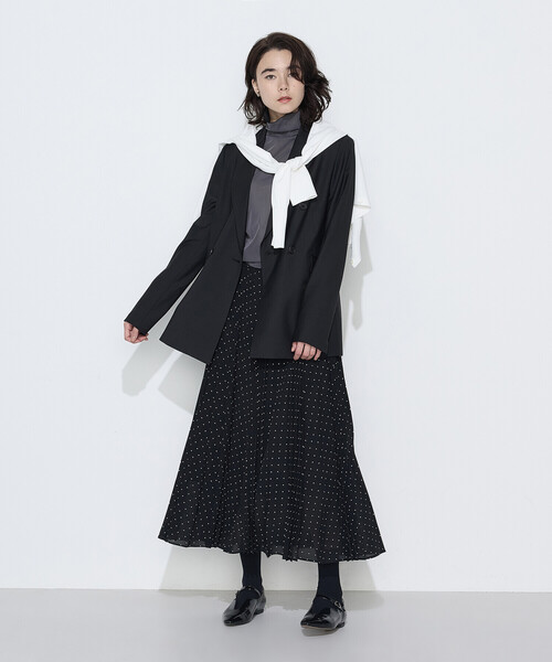 COMME CA(コムサ)の「ドットプリント プリーツスカート(スカート・レディース・ブラック/トップグレー・9号)」の8枚目の写真
