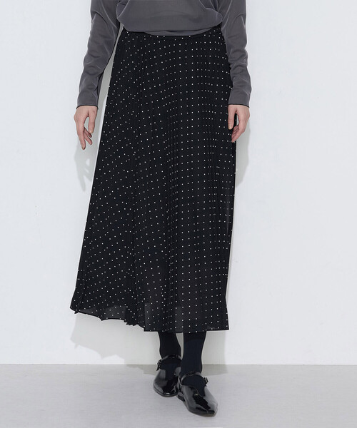 COMME CA(コムサ)の「ドットプリント プリーツスカート(スカート・レディース・ブラック/トップグレー・9号)」の9枚目の写真