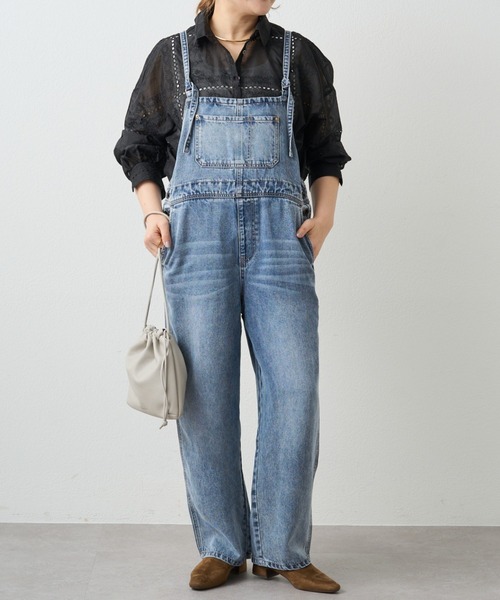 PUAL CE CIN（ピュアルセシン）の「リヨセル混デニムサロペット（サロペット/オーバーオール・レディース・ブルー/インディゴブルー・FREE）」の2枚目の写真
