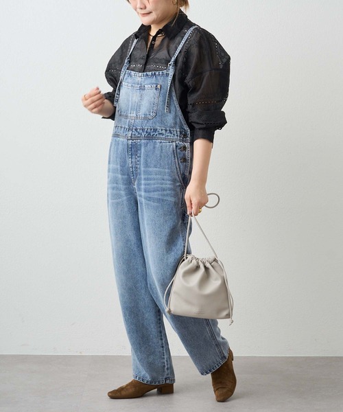 PUAL CE CIN（ピュアルセシン）の「リヨセル混デニムサロペット（サロペット/オーバーオール・レディース・ブルー/インディゴブルー・FREE）」の8枚目の写真