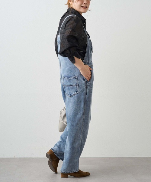 PUAL CE CIN（ピュアルセシン）の「リヨセル混デニムサロペット（サロペット/オーバーオール・レディース・ブルー/インディゴブルー・FREE）」の9枚目の写真