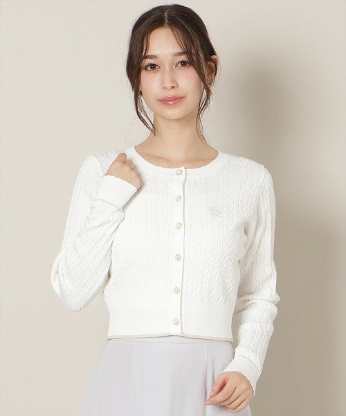 WILLSELECTION（ウィルセレクション）の「ミニケーブルコンパクトカーディガン（カーディガン/ボレロ・レディース・オフホワイト/ピンク/サックスブルー/ネイビー・FREE）」の2枚目の写真