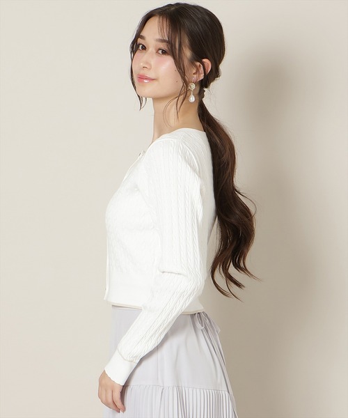 WILLSELECTION（ウィルセレクション）の「ミニケーブルコンパクトカーディガン（カーディガン/ボレロ・レディース・オフホワイト/ピンク/サックスブルー/ネイビー・FREE）」の6枚目の写真