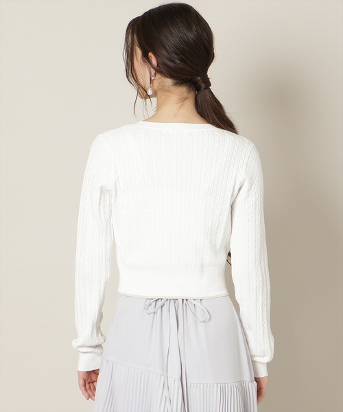 WILLSELECTION（ウィルセレクション）の「ミニケーブルコンパクトカーディガン（カーディガン/ボレロ・レディース・オフホワイト/ピンク/サックスブルー/ネイビー・FREE）」の7枚目の写真