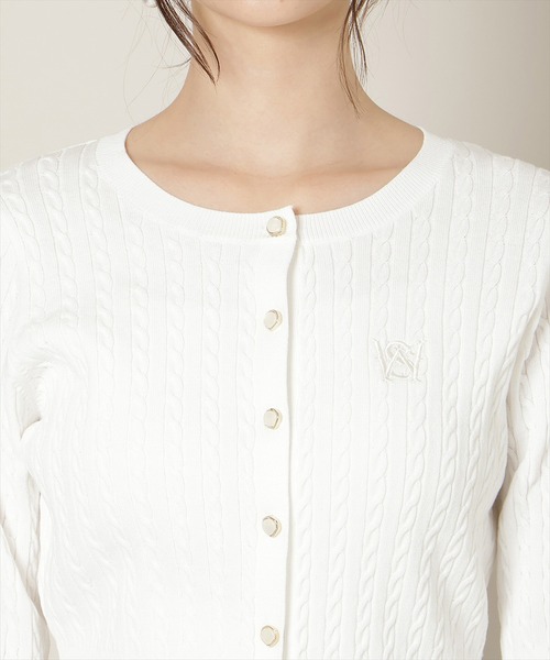 WILLSELECTION（ウィルセレクション）の「ミニケーブルコンパクトカーディガン（カーディガン/ボレロ・レディース・オフホワイト/ピンク/サックスブルー/ネイビー・FREE）」の8枚目の写真