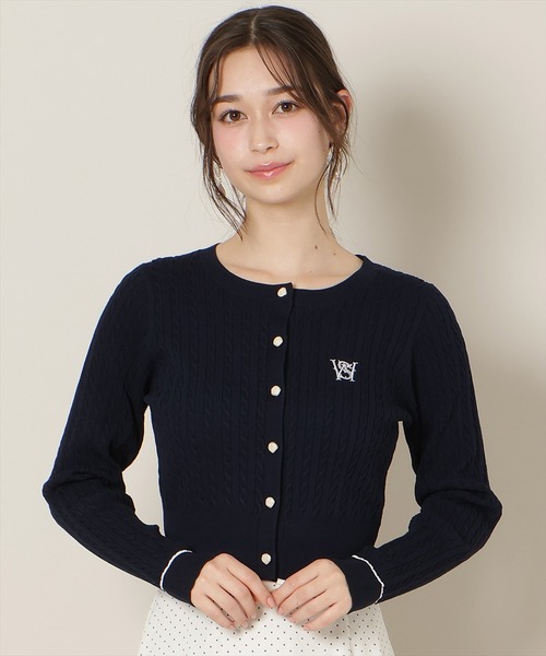 WILLSELECTION（ウィルセレクション）の「ミニケーブルコンパクトカーディガン（カーディガン/ボレロ・レディース・オフホワイト/ピンク/サックスブルー/ネイビー・FREE）」の12枚目の写真