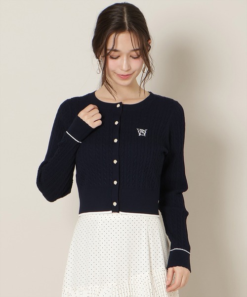 WILLSELECTION（ウィルセレクション）の「ミニケーブルコンパクトカーディガン（カーディガン/ボレロ・レディース・オフホワイト/ピンク/サックスブルー/ネイビー・FREE）」の13枚目の写真