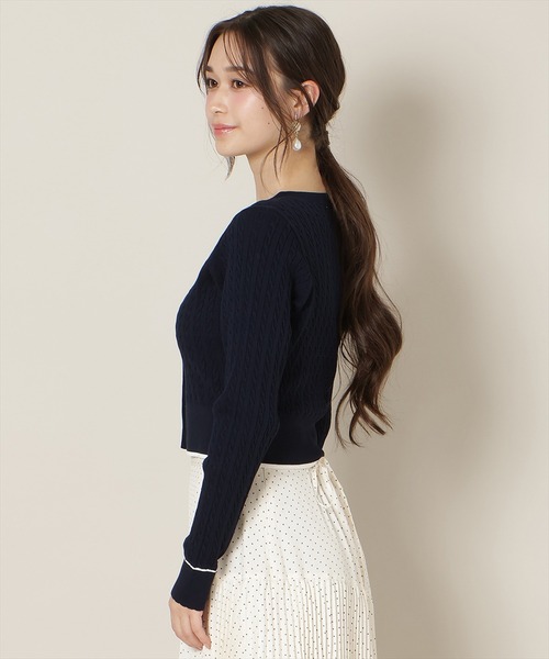 WILLSELECTION（ウィルセレクション）の「ミニケーブルコンパクトカーディガン（カーディガン/ボレロ・レディース・オフホワイト/ピンク/サックスブルー/ネイビー・FREE）」の14枚目の写真