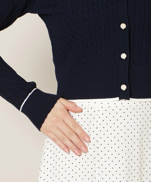 WILLSELECTION（ウィルセレクション）の「ミニケーブルコンパクトカーディガン（カーディガン/ボレロ・レディース・オフホワイト/ピンク/サックスブルー/ネイビー・FREE）」の17枚目の写真