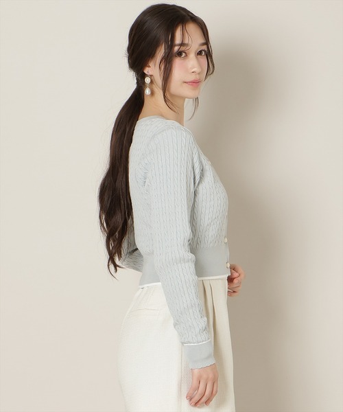 WILLSELECTION（ウィルセレクション）の「ミニケーブルコンパクトカーディガン（カーディガン/ボレロ・レディース・オフホワイト/ピンク/サックスブルー/ネイビー・FREE）」の20枚目の写真