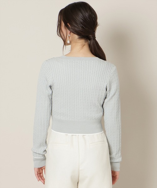 WILLSELECTION（ウィルセレクション）の「ミニケーブルコンパクトカーディガン（カーディガン/ボレロ・レディース・オフホワイト/ピンク/サックスブルー/ネイビー・FREE）」の21枚目の写真