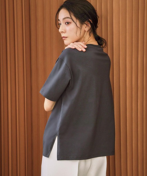 ELFRANK(エルフランク)の「フロッキー ロゴプリント 半袖 Tシャツ《着用動画あり》(Tシャツ/カットソー・レディース・チャコールグレー/オフホワイト・L/M)」の16枚目の写真