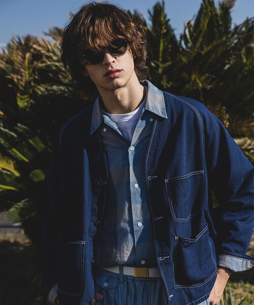 BEAMS PLUS(ビームスプラス)の「Open B.D. Indigo Panama Weave Plaid(シャツ/ブラウス・メンズ・インディゴブルー・SMALL/LARGE/MEDIUM/X-LARGE)」の3枚目の写真