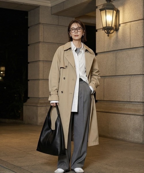 STYLE DELI（スタイルデリ）の「【DELI by】トライアングルフォルム・リアルレザートートバッグ（トートバッグ・レディース・ブラック・FREE）」の5枚目の写真