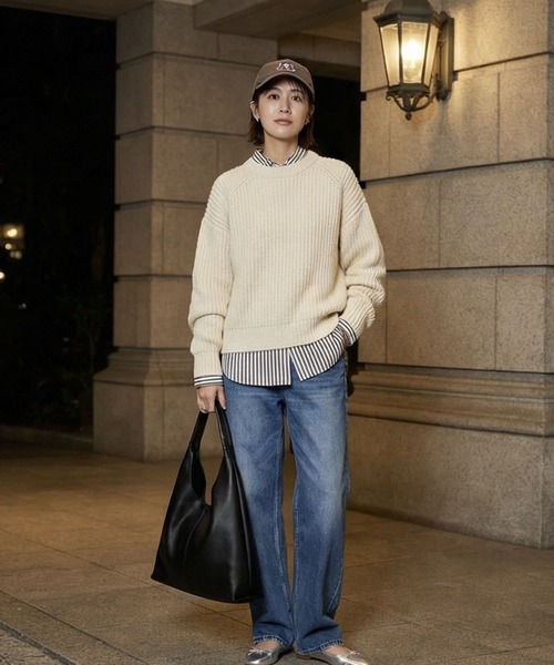 STYLE DELI（スタイルデリ）の「【DELI by】トライアングルフォルム・リアルレザートートバッグ（トートバッグ・レディース・ブラック・FREE）」の6枚目の写真