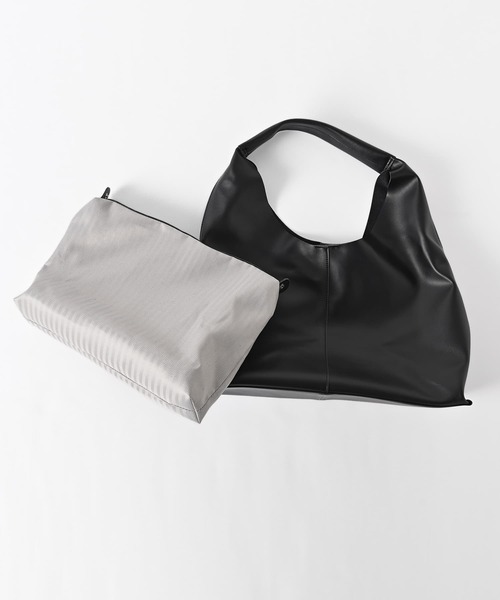 STYLE DELI（スタイルデリ）の「【DELI by】トライアングルフォルム・リアルレザートートバッグ（トートバッグ・レディース・ブラック・FREE）」の17枚目の写真