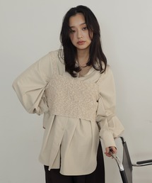 MIXヤーンスラブニットビスチェ