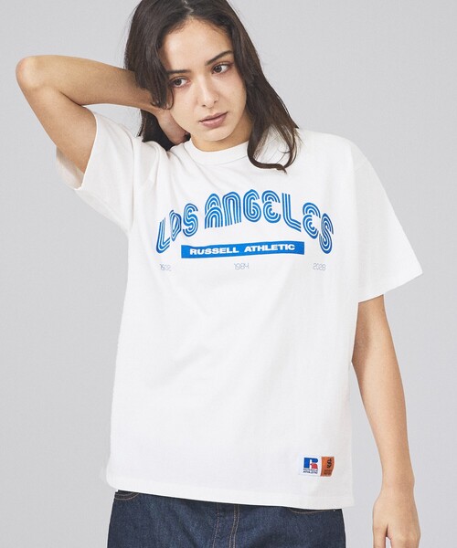 Russell Athletic(ラッセルアスレティック)の「【RUSSELL×JACKSON MATISSE】Campus Jersey Los Angeles Tee / キャンパスジャージーロサンゼルスTシャツ(Tシャツ/カットソー・レディース・グレー/ネイビー/ホワイト・フリー)」の1枚目の写真