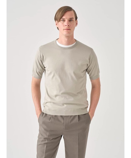 JOHN SMEDLEY(ジョンスメドレー)の「半袖コットンニットTシャツ(ニット/セーター・メンズ・ベージュ系その他6・M/L/XL/S)」の3枚目の写真