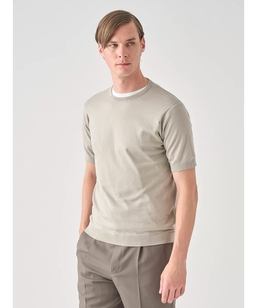 JOHN SMEDLEY(ジョンスメドレー)の「半袖コットンニットTシャツ(ニット/セーター・メンズ・ベージュ系その他6・M/L/XL/S)」の4枚目の写真