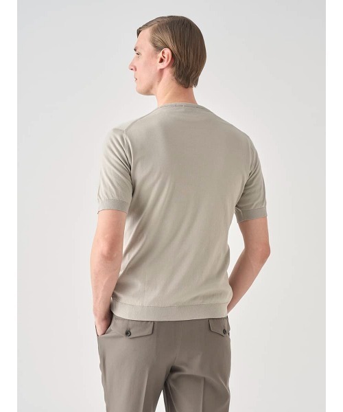 JOHN SMEDLEY(ジョンスメドレー)の「半袖コットンニットTシャツ(ニット/セーター・メンズ・ベージュ系その他6・M/L/XL/S)」の6枚目の写真