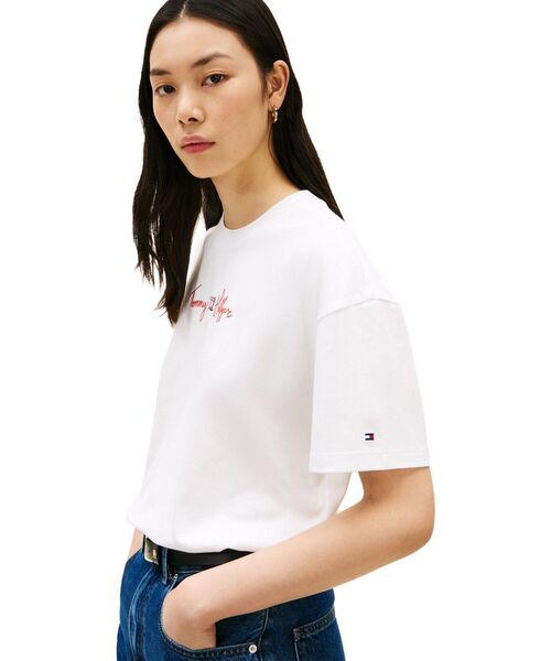 TOMMY HILFIGER(トミーヒルフィガー)の「ファングラフィックインターロックTシャツ(Tシャツ/カットソー・レディース・ホワイト/ピンク/マルチ/レッド・LARGE/X-SMALL/SMALL/MEDIUM)」の11枚目の写真