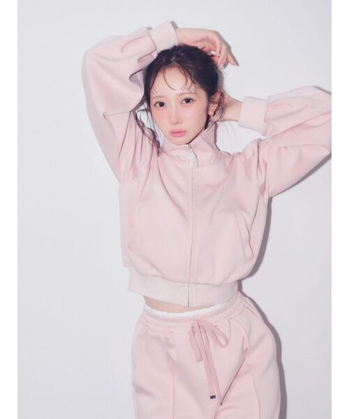 dazzlin（ダズリン）の「【≠ME 谷崎早耶コラボ】レースラインジップスウェット（スウェット・レディース・ブラック/ピンク/グレー・MEDIUM/SMALL）」の3枚目の写真