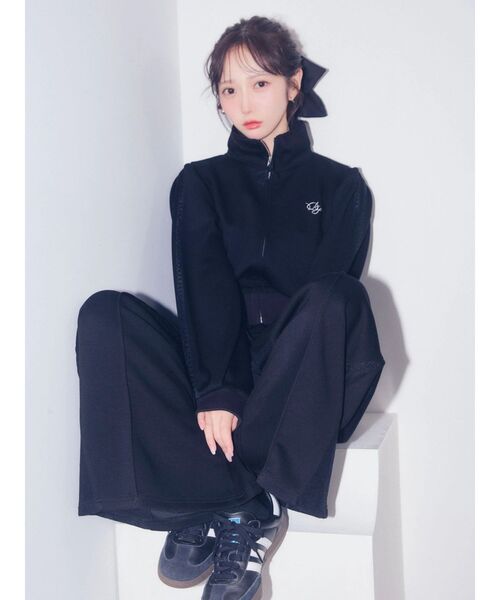 dazzlin（ダズリン）の「【≠ME 谷崎早耶コラボ】レースラインジップスウェット（スウェット・レディース・ブラック/ピンク/グレー・MEDIUM/SMALL）」の15枚目の写真