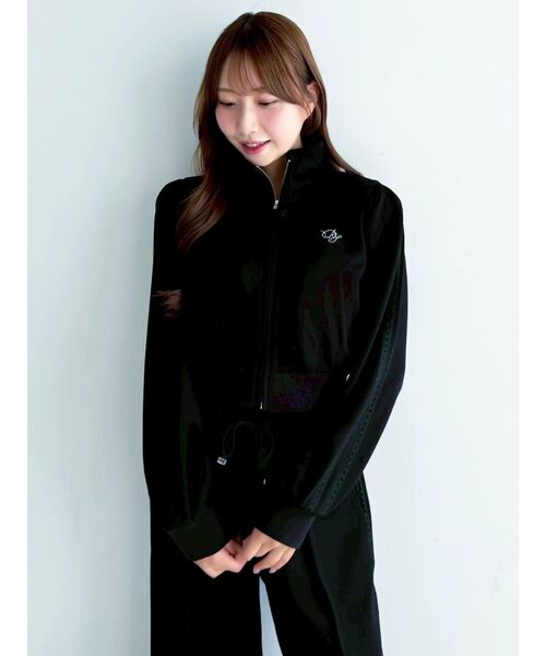 dazzlin（ダズリン）の「【≠ME 谷崎早耶コラボ】レースラインジップスウェット（スウェット・レディース・ブラック/ピンク/グレー・MEDIUM/SMALL）」の7枚目の写真