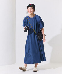 THOUSAND MILE（サウザンドマイル）の「THOUSAND MILE × FREAK'S STORE/サウザンドマイル 別注 UVカット パフスリーブワンピース/デニムライク/花柄（ワンピース）」