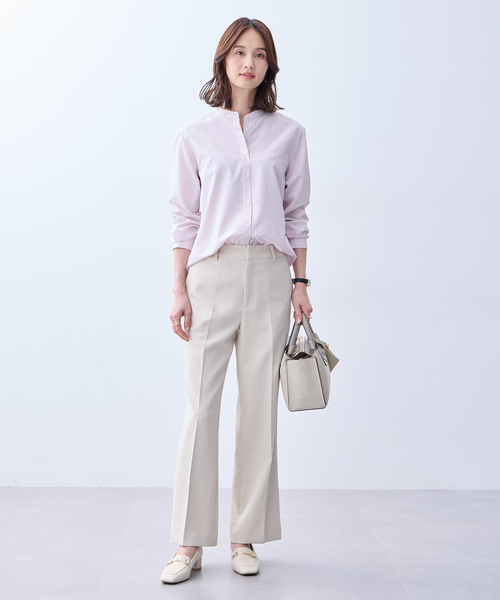 A/C DESIGN BY ALPHA CUBIC（エーシーデザインバイアルファキュービック）の「バンドカラーストライプシャツ（シャツ/ブラウス・レディース・ブルー/ピンク・9号/11号/13号）」の10枚目の写真