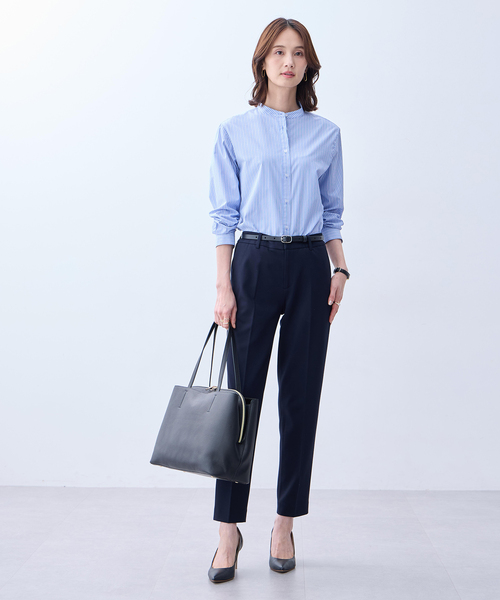 A/C DESIGN BY ALPHA CUBIC（エーシーデザインバイアルファキュービック）の「バンドカラーストライプシャツ（シャツ/ブラウス・レディース・ブルー/ピンク・9号/11号/13号）」の11枚目の写真