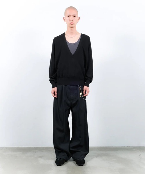 Jieda（ジエダ）の「WIDE ONE TUCK STRAIGHT PANTS（スラックス・メンズ・グレー/ブラック・1/2）」の5枚目の写真
