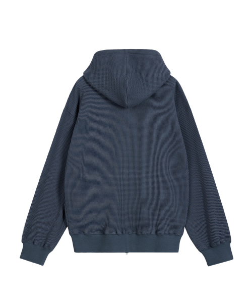 Rest&Recreation（レストアンドレクリエーション）の「STITCH WAFFLE HOOD ZIP-UP - BLUE（パーカー・メンズ・その他・ONE）」の2枚目の写真
