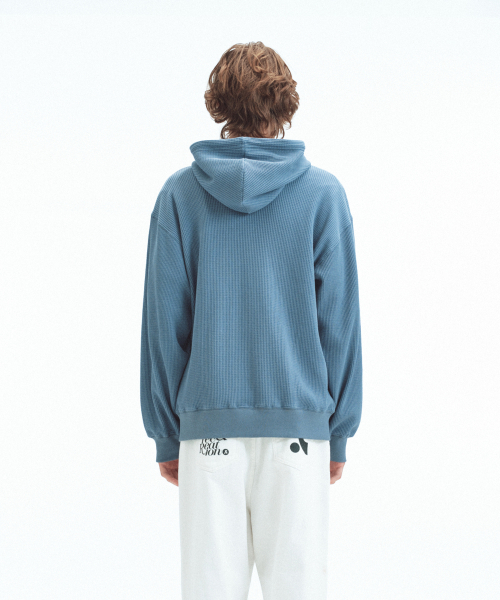 Rest&Recreation（レストアンドレクリエーション）の「STITCH WAFFLE HOOD ZIP-UP - BLUE（パーカー・メンズ・その他・ONE）」の5枚目の写真
