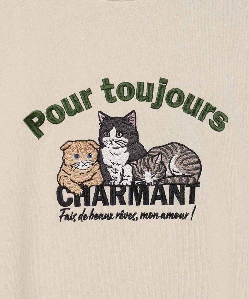 Bleu Bleuet（ブルーブルーエ）の「イヌネコ刺繍スウェット（スウェット・レディース・ブルー/アイボリー/キナリ/ピンク・M）」の7枚目の写真