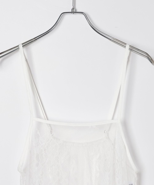 LEPSIM(レプシィム)の「レースレイヤードキャミチュニック 647490(キャミソール・レディース・ブラック/オフホワイト・FREE)」の4枚目の写真