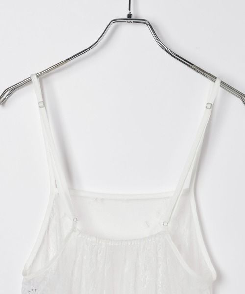 LEPSIM(レプシィム)の「レースレイヤードキャミチュニック 647490(キャミソール・レディース・ブラック/オフホワイト・FREE)」の7枚目の写真