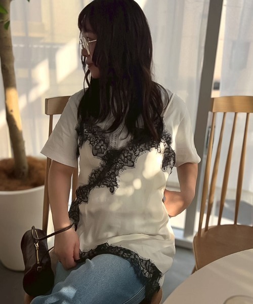 DONOBAN（ドノバン）の「アシンメトリーレースキャミ（キャミソール・レディース・ブラック×ホワイト/ブラック/ブラウン/ホワイト・ONE SIZE）」の19枚目の写真