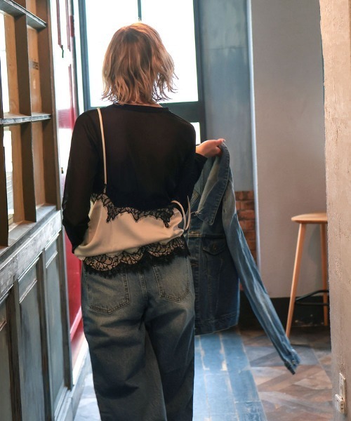 DONOBAN（ドノバン）の「アシンメトリーレースキャミ（キャミソール・レディース・ブラック×ホワイト/ブラック/ブラウン/ホワイト・ONE SIZE）」の11枚目の写真