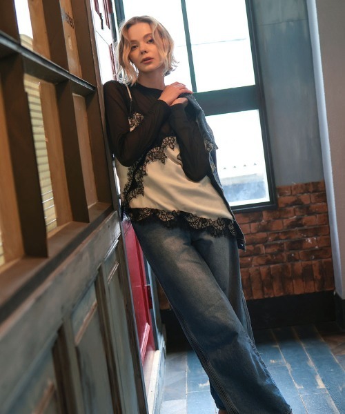 DONOBAN（ドノバン）の「アシンメトリーレースキャミ（キャミソール・レディース・ブラック×ホワイト/ブラック/ブラウン/ホワイト・ONE SIZE）」の13枚目の写真