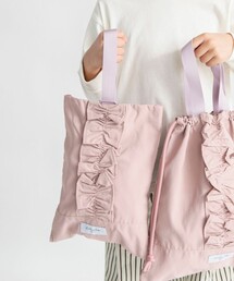 DRC branshes（ディーアールシーブランシェス）の「【DRC/WEB限定/通学シリーズ】フリルシューズバッグ（ショルダーバッグ）」