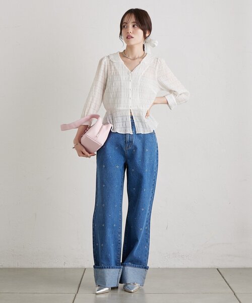 mystic（ミスティック）の「マルチリボンブラウス（シャツ/ブラウス・レディース・オフホワイト/ピンク/アイボリー/ブラック・FREE）」の18枚目の写真