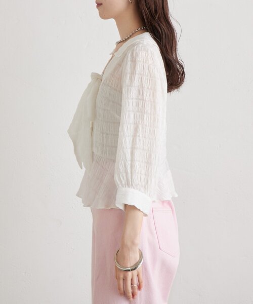 mystic（ミスティック）の「マルチリボンブラウス（シャツ/ブラウス・レディース・オフホワイト/ピンク/アイボリー/ブラック・FREE）」の21枚目の写真
