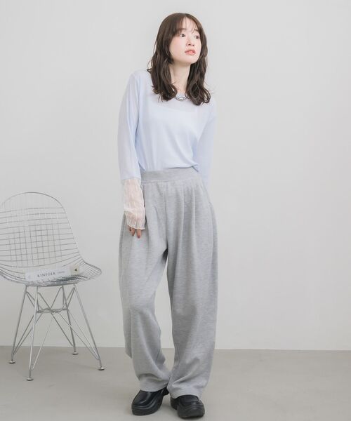 RETRO GIRL（レトロガール）の「袖レース切替PO（Tシャツ/カットソー・レディース・オフホワイト/ブルー/ピンク/ブラック・FREE）」の17枚目の写真