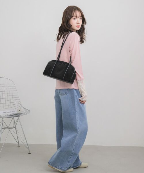 RETRO GIRL（レトロガール）の「袖レース切替PO（Tシャツ/カットソー・レディース・オフホワイト/ブルー/ピンク/ブラック・FREE）」の5枚目の写真