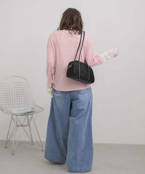 RETRO GIRL（レトロガール）の「袖レース切替PO（Tシャツ/カットソー・レディース・オフホワイト/ブルー/ピンク/ブラック・FREE）」の6枚目の写真