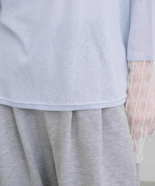 RETRO GIRL（レトロガール）の「袖レース切替PO（Tシャツ/カットソー・レディース・オフホワイト/ブルー/ピンク/ブラック・FREE）」の14枚目の写真